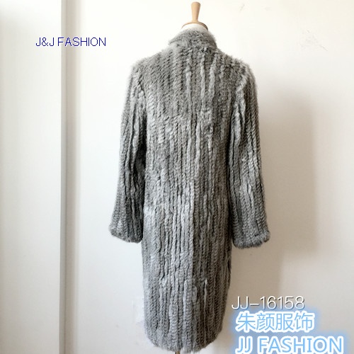 LADY'S LONG  KNITTED COAT IN RABBIT