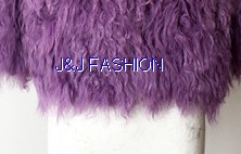 Women natural lamb fur short style coat