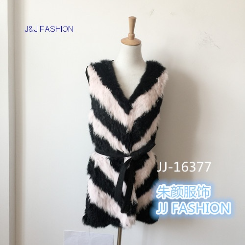 V-neck design Women Winter Stripe Long section vest