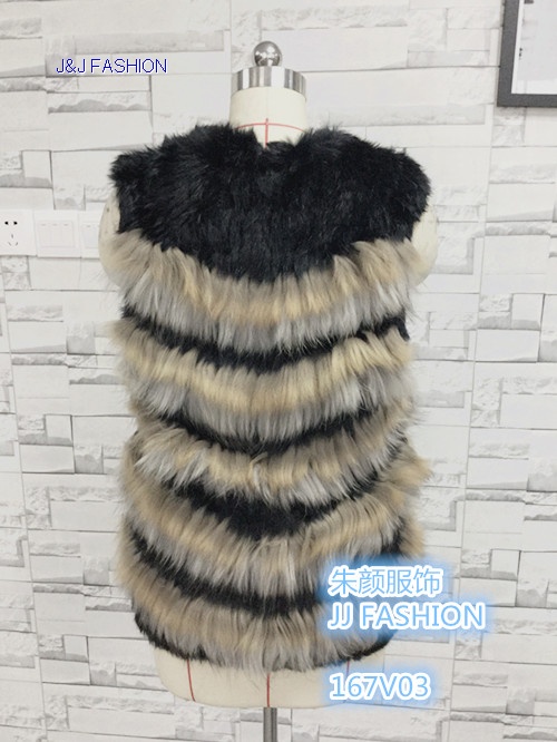 LADY'S  RABBIT AND RACCOON FUR KNITTED VEST